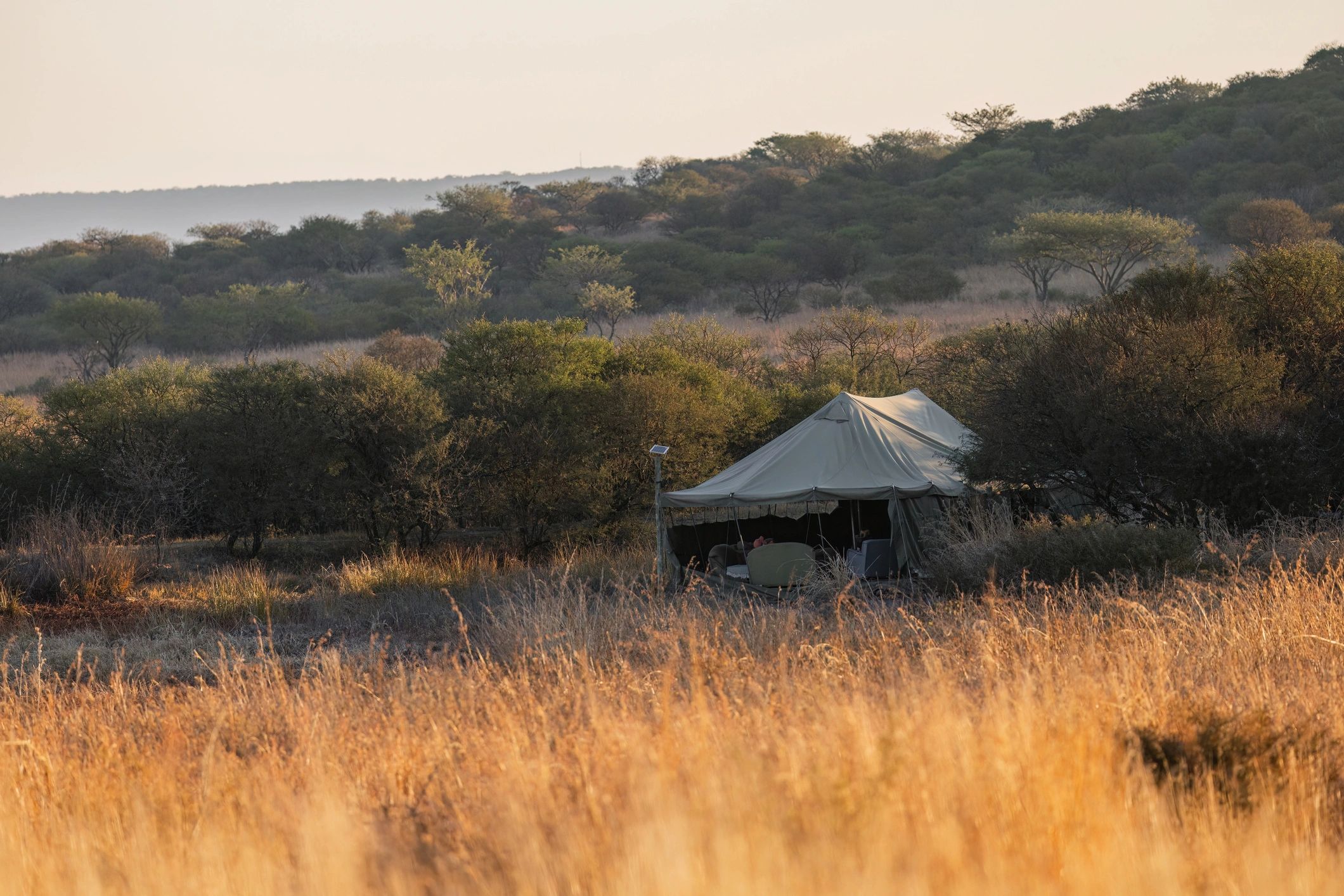 Safari tent accommodation in natural setting